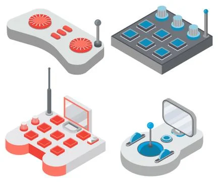 Quadcopter and Remote Controller, Drone Vector Stock Illustration