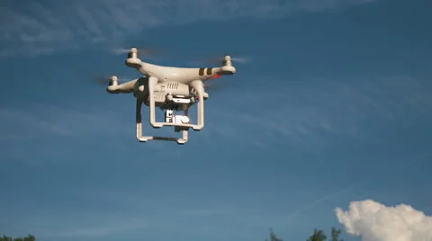 Quadcopter Camera Drone Flying in the Sky. Stock Footage 65436330