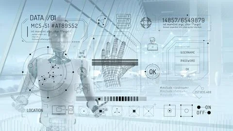 Quadcopter data entry and storage security infographics. Stock Illustration