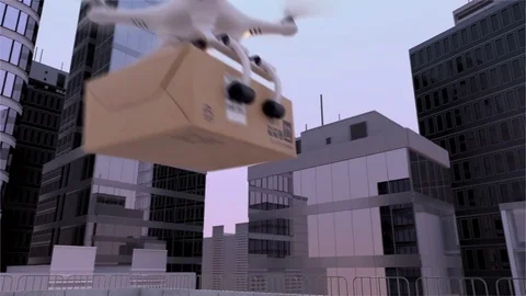 Quadcopter delivery Stock Footage 84299771