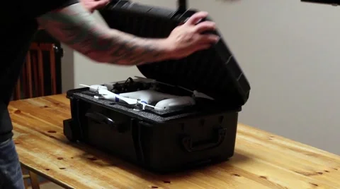 Quadcopter Drone in a case Stock Footage 46894564