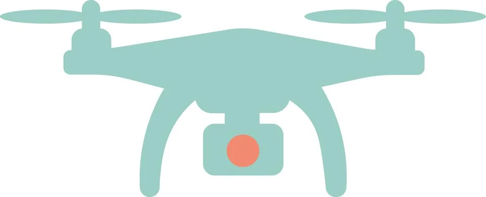 Quadcopter drone with digital camera icon element Stock Illustration