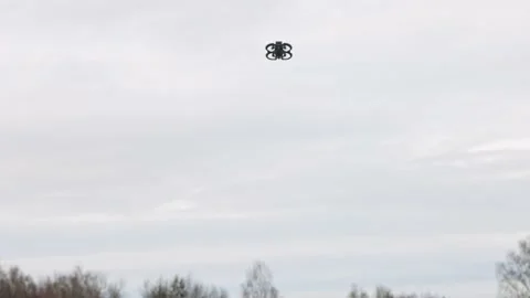 Quadcopter drone flies into the sky Video stock 235466051
