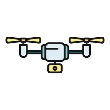 Quadcopter drone flying with camera capturing aerial data Stock Illustration
