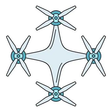 Quadcopter drone flying delivering advanced technology icon Stock Illustration