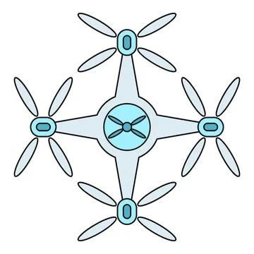 Quadcopter drone flying delivering innovative aerial technology Stock Illustration