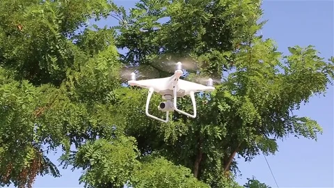Quadcopter drone flying Video stock 79682151