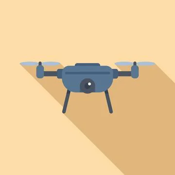 Quadcopter drone icon flat vector. Spy video toy Stock Illustration