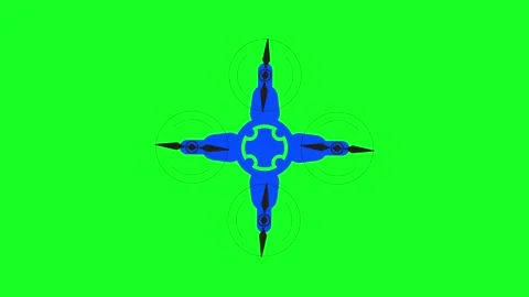 Quadcopter Drone Icon Hover from Top View on Green Background Stock Footage 308667030