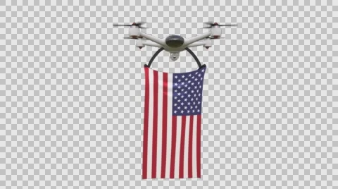Quadcopter Drone US Flag Video stock 62347678