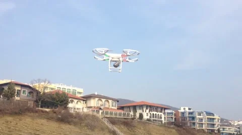 Quadcopter flying on the beach Stock Footage 50022753