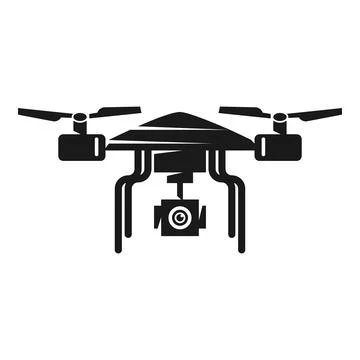 Quadcopter front view icon, simple style Stock Illustration
