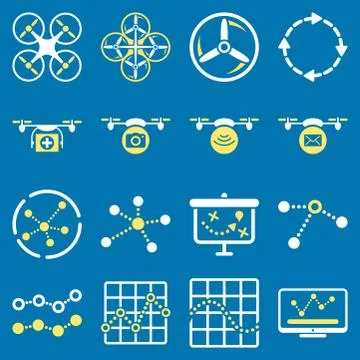 Quadcopter navigation icon set 스톡 일러스트