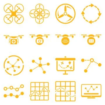 Quadcopter navigation icon set Ilustración de archivo