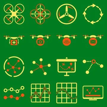 Quadcopter navigation icon set Ilustración de archivo