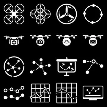 Quadcopter navigation icon set Ilustración de archivo
