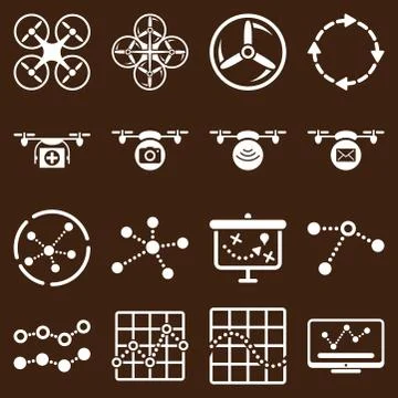 Quadcopter navigation icon set Stock Illustration