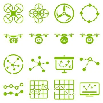 Quadcopter navigation icon set Ilustración de archivo