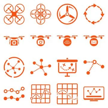 Quadcopter navigation icon set 스톡 일러스트