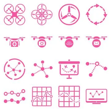 Quadcopter navigation icon set 스톡 일러스트