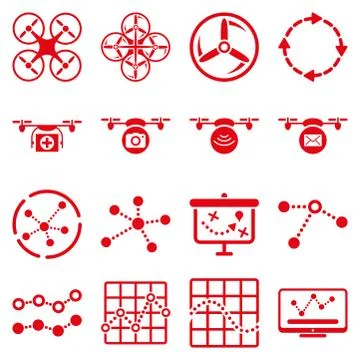 Quadcopter navigation icon set Stock Illustration