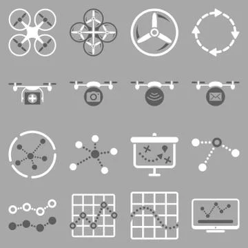 Quadcopter navigation icon set Ilustración de archivo