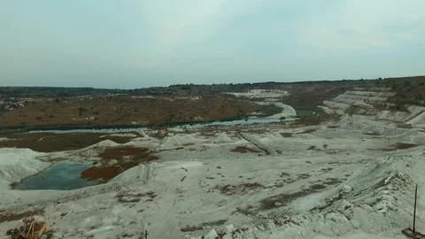 Quadcopter over the development of sand. Stock Footage 98361567