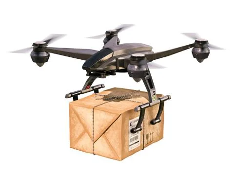 Quadcopter. Parcel delivery. Stock Illustration