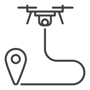 Quadcopter Path Planning vector Drone concept line icon Stock Illustration