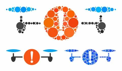 Quadcopter problem Composition Icon of Round Dots Stock Illustration