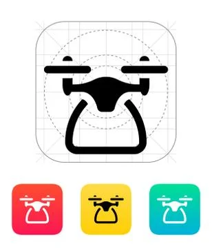 Quadcopter side view icon Stock Illustration