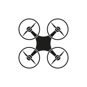 Quadcopter simple icon on white background. Vector illustration. Stock Illustration