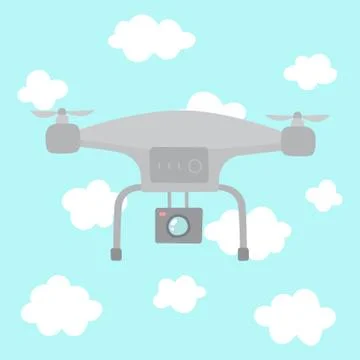 Quadcopter in the sky. Stock Illustration