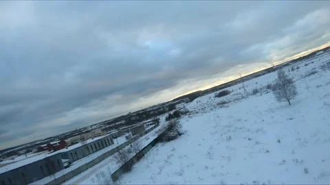 Quadcopter test flights winter Stock Footage 169043634