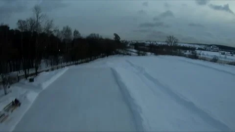 Quadcopter test flights winter Stock Footage 169043903