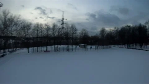 Quadcopter test flights winter Stock Footage 169043924