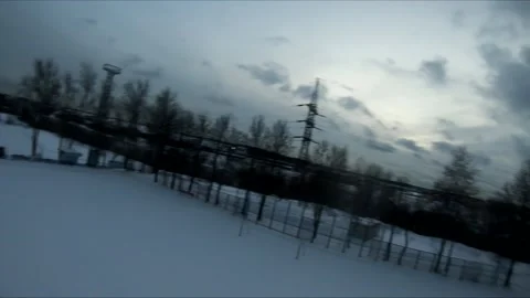 Quadcopter test flights winter Stock Footage 169043984