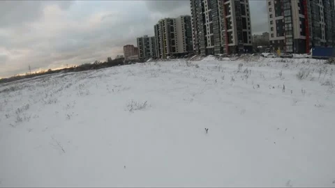 Quadcopter test flights winter Stockbeeldmateriaal 169044091