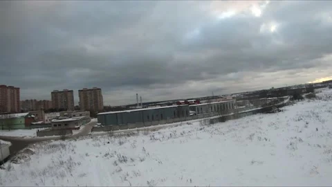 Quadcopter test flights winter Stock Footage 169044193
