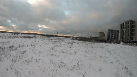 Quadcopter test flights winter Stock Footage 169044280