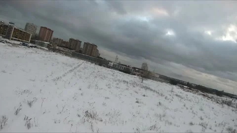 Quadcopter test flights winter Stock Footage 169044324