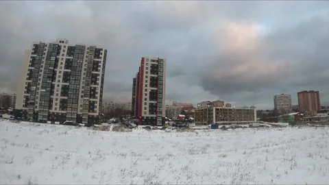 Quadcopter test flights winter Stock Footage 169044325
