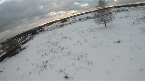 Quadcopter test flights winter Stock Footage 169044370