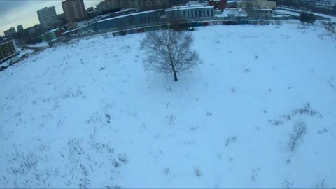 Quadcopter test flights winter Stock Footage 169044372