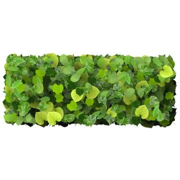 Quadrangle, rectangle made from green leaves isolated on white background. Stock Illustration