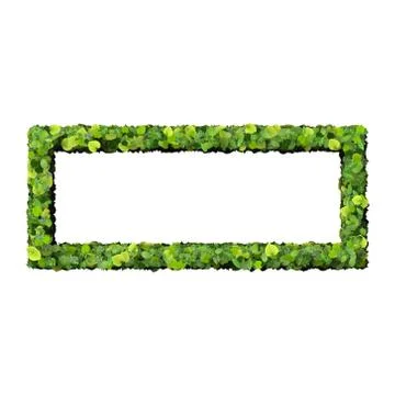 Quadrangle, rectangle made from green leaves Stock Illustration