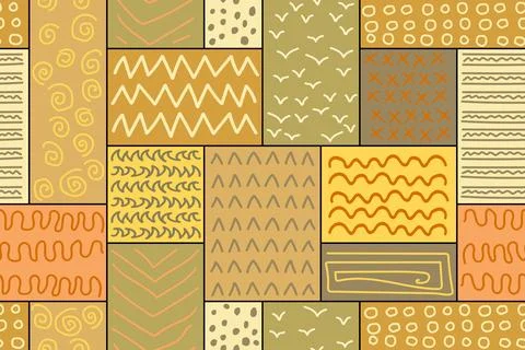 Quadrangles with different abstract patterns Stock Illustration