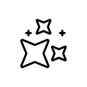 Quadrangular star flare icon vector outline illustration Stock Illustration