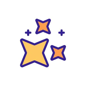 Quadrangular star flare icon vector outline illustration Stock Illustration