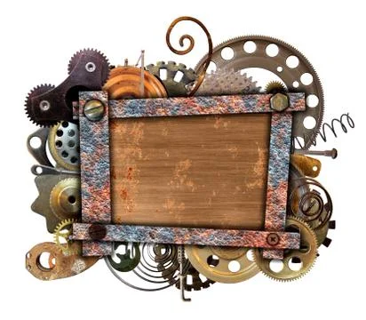 Quadrangular vignette with copper details Ilustração Stock